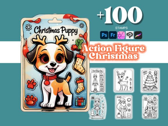 100 Action Figures Christmas Photoshop Brushes: Elevate Your Holiday Artwork