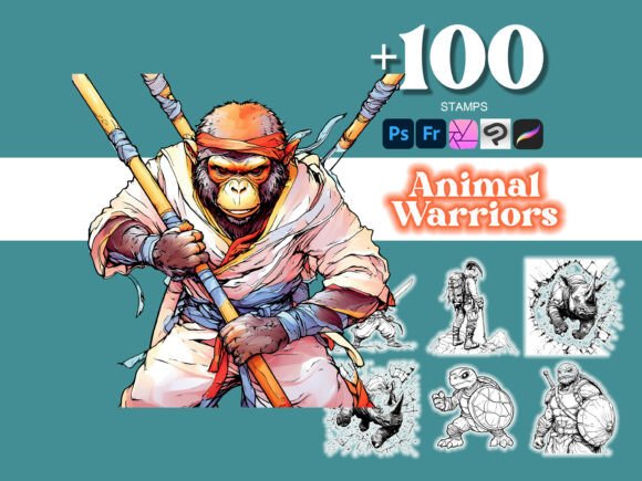 100 Animal Warriors Photoshop: A Bold Toolkit for Digital Artists