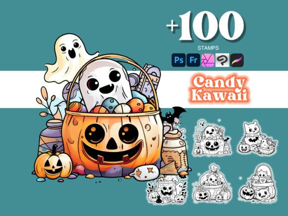 100 Candy Halloween Photoshop Brushes for Creative Professionals