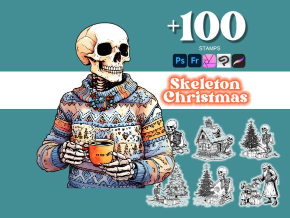 100 Christmas Skeletons Photoshop: Elevate Your Holiday Designs with Precision and Style