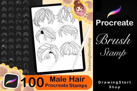 100 Procreate Hair Male Stamps: A Practical Resource for Digital Artists