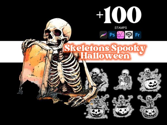 100 Spooky Halloween Skeleton Procreate: Creative Power for Digital Artists