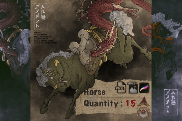 15 Horse Japanese Procreat Stamp Brush: Bringing Tradition to Digital Art
