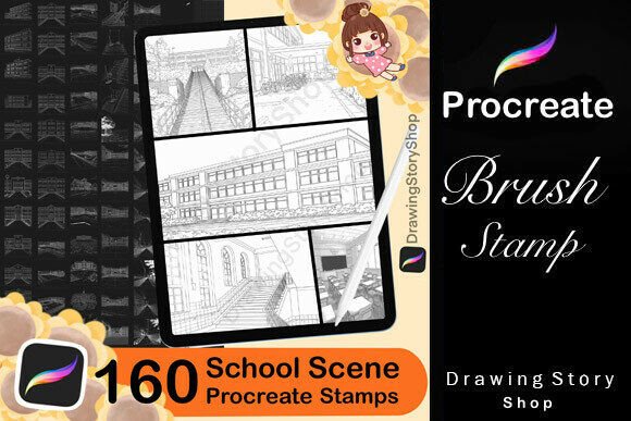 160 Procreate School Background Stamps: Creative Fuel for Digital Artists