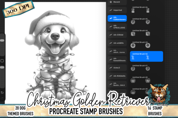 Creating Heartfelt Holiday Art with Christmas Golden Retriever Procreate Stamp Brushes