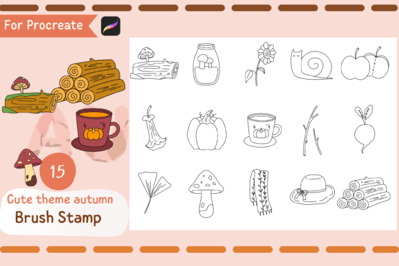Cute Autumn-Themed Procreate Brushes for Creative Digital Art