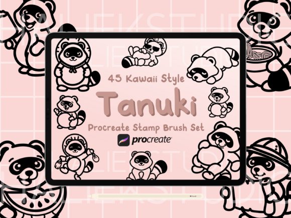 Cute Tanuki Stamps for Procreate: Enhancing Design Creativity