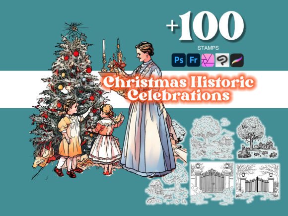 Elevate Your Creative Projects with the Christmas Celebrations Photoshop Brush Collection