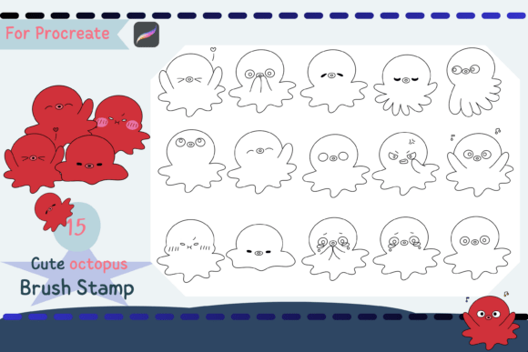Procreate Brush Stamp Cute Octopus: Creative Flexibility for Digital Artists