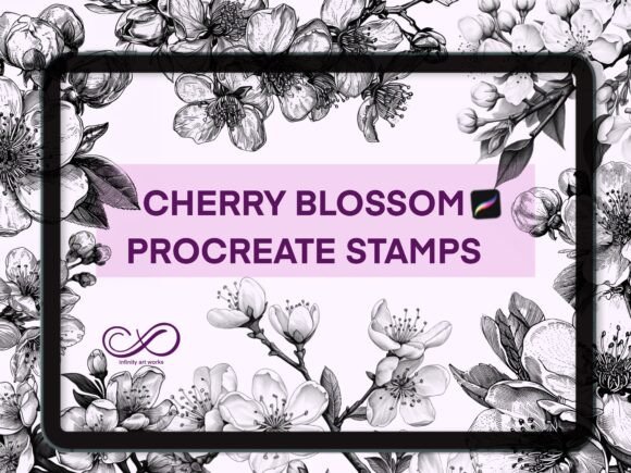 Procreate Cherry Blossom Stamps for Creative Digital Art